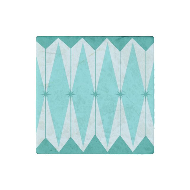 Geometric Diamonds & Starbursts Stone Magnet (Front)