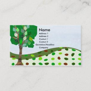 Geometric Digital Quilted Landscape Craft Cute Business Card