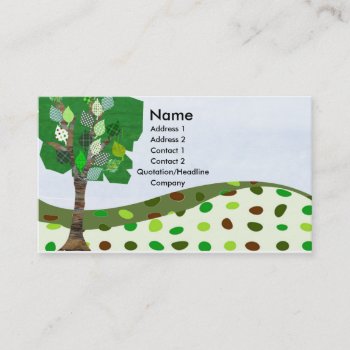 Geometric Digital Quilted Landscape Craft Cute Business Card by happytwitt at Zazzle