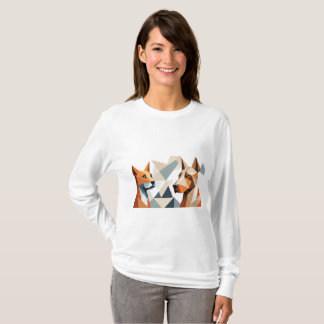Geometric Dog & Cat Art–Modern Abstract Pet Lover T-Shirt