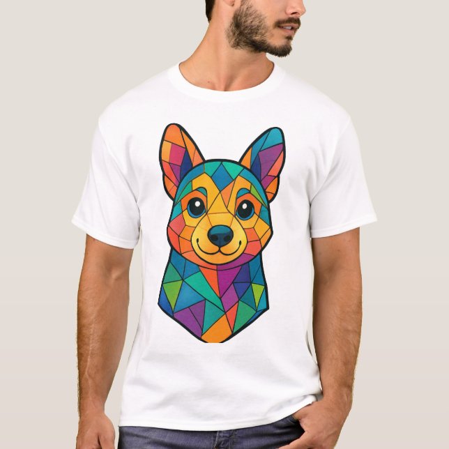 Geometric dog tshirt trending  (Front)