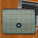 Geometric Dots and Squares Monogram Laptop Sleeve<br><div class="desc">This laptop sleeve is available in a variety of sizes and styles for electronics devices. Select yours from the drop down menu. Created with an nice geometric pattern of dots and squares in subdued colors and black contrasts and ready for your own monogram.</div>