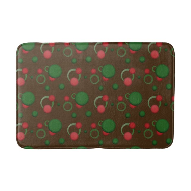 Geometric Dots Circles Retro Pattern on any Color Bathroom Mat (Front)