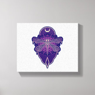 Geometric Dragonfly Mandala Life Flower Symbol Canvas Print