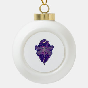 Geometric Dragonfly Mandala Life Flower Symbol Ceramic Ball Christmas Ornament