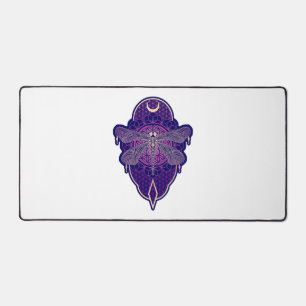 Geometric Dragonfly Mandala Life Flower Symbol Desk Mat