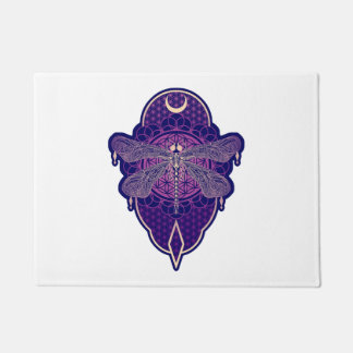 Geometric Dragonfly Mandala Life Flower Symbol Doormat