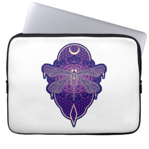 Geometric Dragonfly Mandala Life Flower Symbol Laptop Sleeve