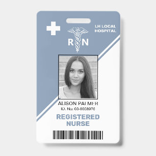 Geometric dusty blue triangle Registered nurse RN  Badge