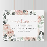 Geometric Dusty Rose Engagement Party Welcome  Poster<br><div class="desc">This geometric dusty rose engagement party welcome poster is perfect for a rustic engagement celebration. The design features elegant watercolor dusty roses and green foliage, neatly assembled into beautiful bouquets, adorning a charming geometric frame. Make this poster your own by adding the name of the bride and groom, and the...</div>