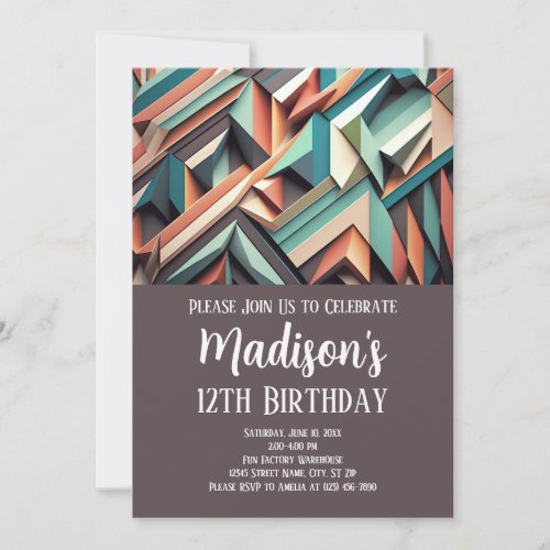 Geometric Earth Tones Texture Aztec Tribal Invitation