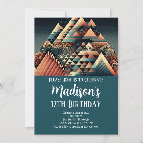 Geometric Earth Tones Texture Aztec Tribal Invitation