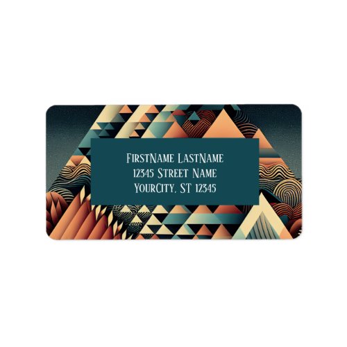 Geometric Earth Tones Texture Aztec Tribal Label