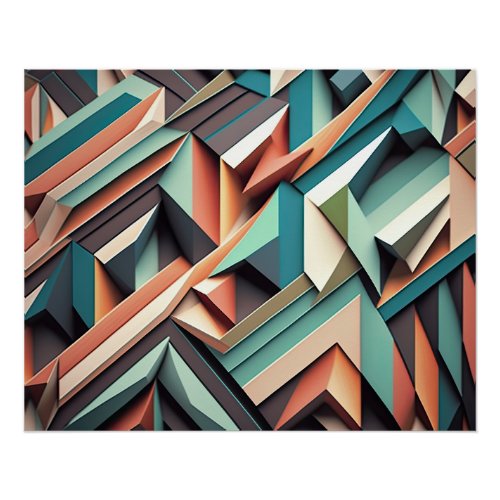 Geometric Earth Tones Texture Aztec Tribal Poster