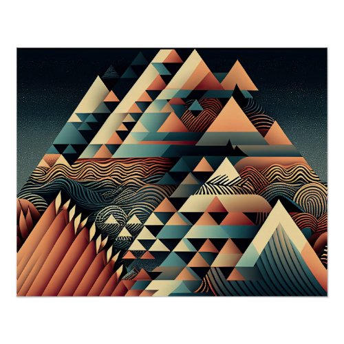 Geometric Earth Tones Texture Aztec Tribal Poster