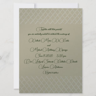 Geometric Ecru Design Wedding Invitation 