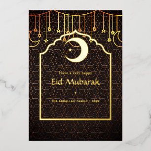 Geometric Eid Mubarak Foil Holiday Card