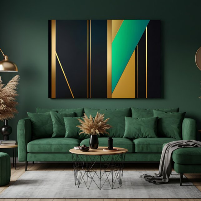 Geometric Elegance Gold and Emerald Canvas Print (Creator Uploaded)
