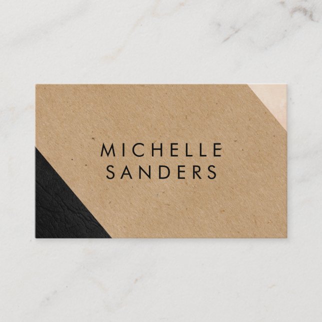 Geometric Elegant Color Block Modern Business Card (Front)