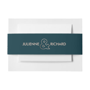 Geometric Elegant Rose Gold Wedding Invitation Belly Band