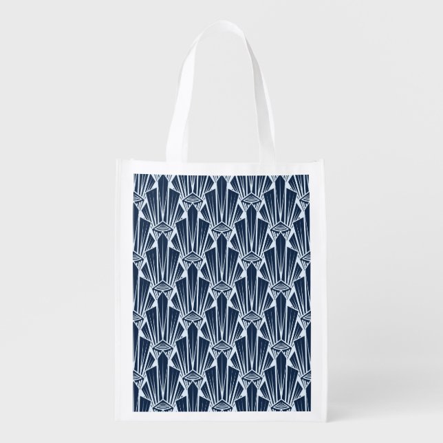 Geometric Elements: Stylized Modern Pattern Grocery Bag (Front)