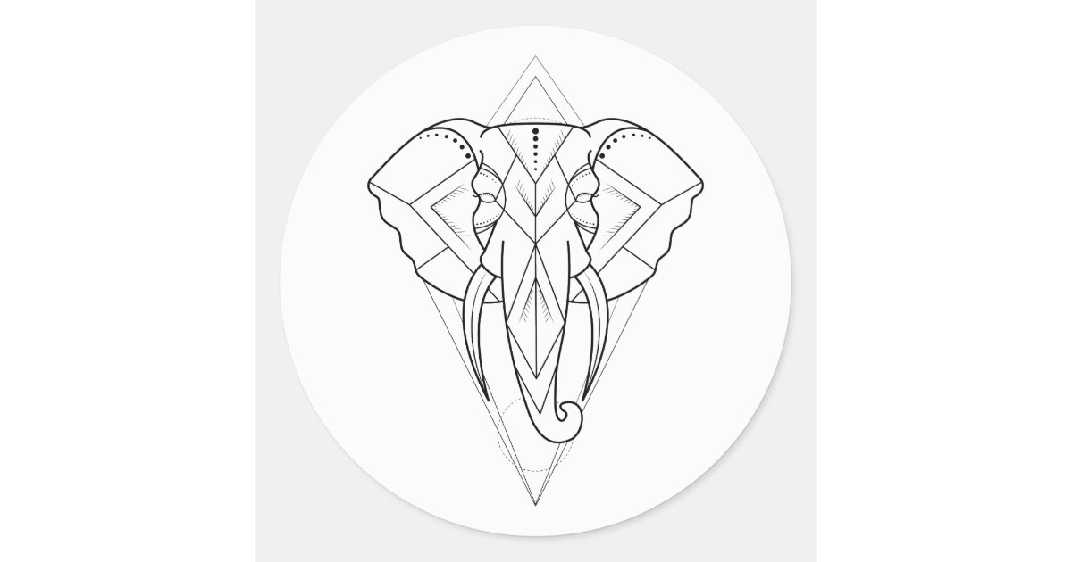 Geometric - Elephant Sticker | Zazzle