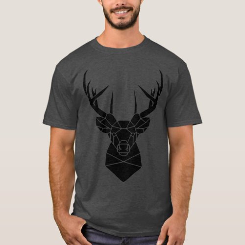 Geometric Elk Head T_Shirt