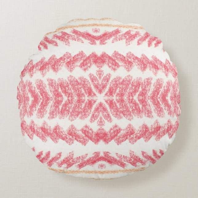 Geometric ethnic oriental seamless pattern. Tradit Round Pillow (Front)