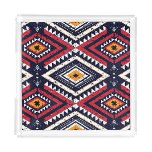 Geometric Ethnic Oriental: Traditional Seamless Acrylic Tray