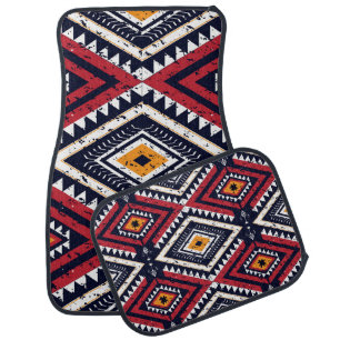Geometric Ethnic Oriental: Traditional Seamless Car Floor Mat