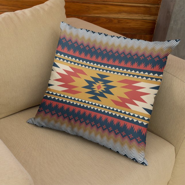 Geometric Ethnic Pattern Native American Style Throw Pillow (Creator Uploaded)