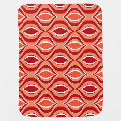 Geometric ethnic pattern red orange baby blanket