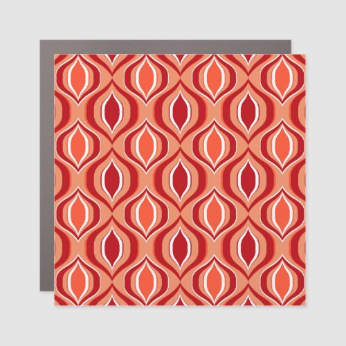 Geometric ethnic pattern red orange car magnet