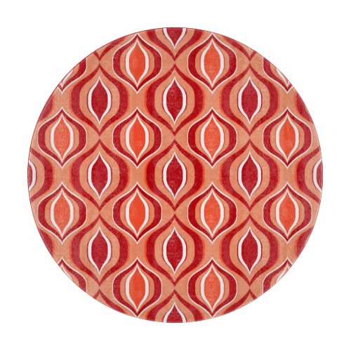 Geometric ethnic pattern red orange cutting board