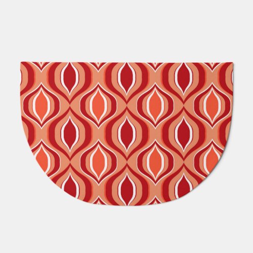 Geometric ethnic pattern red orange doormat