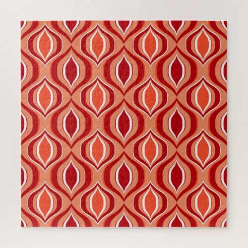 Geometric ethnic pattern red orange jigsaw puzzle