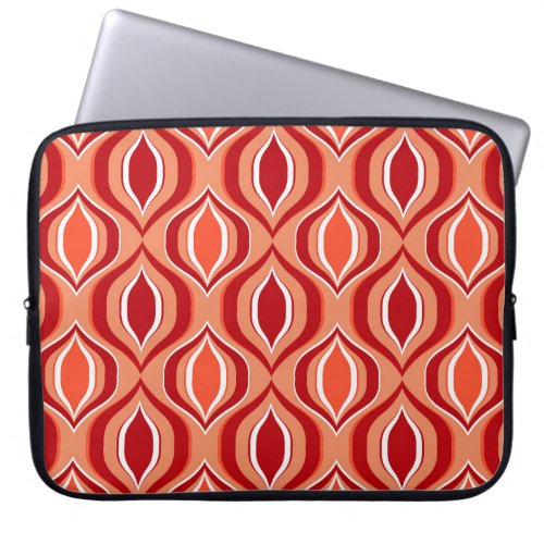 Geometric ethnic pattern red orange laptop sleeve