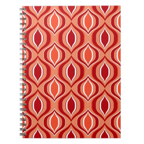 Geometric ethnic pattern red orange notebook