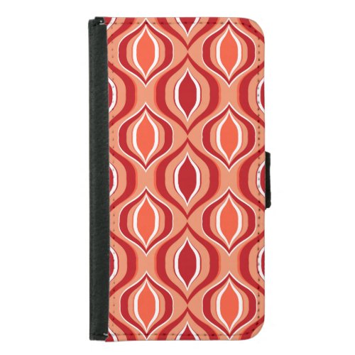 Geometric ethnic pattern red orange samsung galaxy s5 wallet case