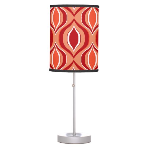 Geometric ethnic pattern red orange table lamp