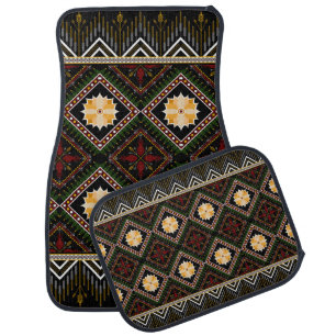 Geometric ethnic pattern seamless design car floor mat