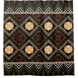 Geometric ethnic pattern seamless design shower curtain