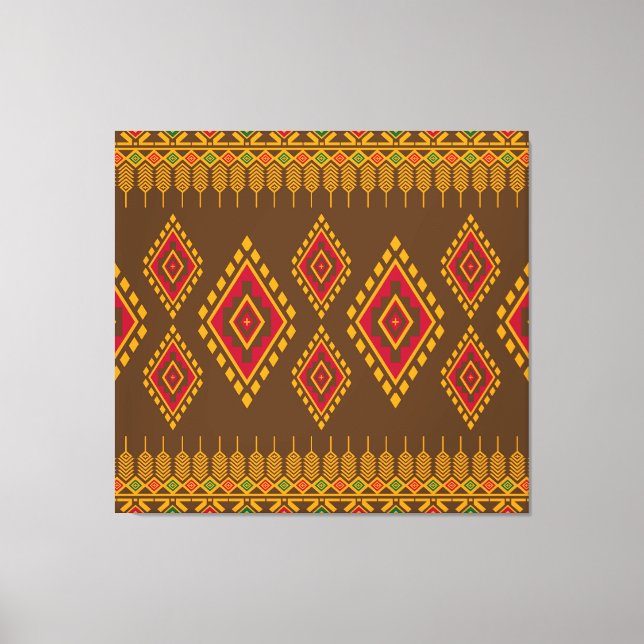 Geometric ethnic, traditional design, seamless bac canvas print (Front)