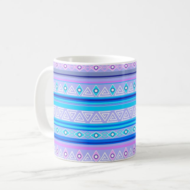 geometric ethnic tribal pattern of American Indian Coffee Mug (Front Left)