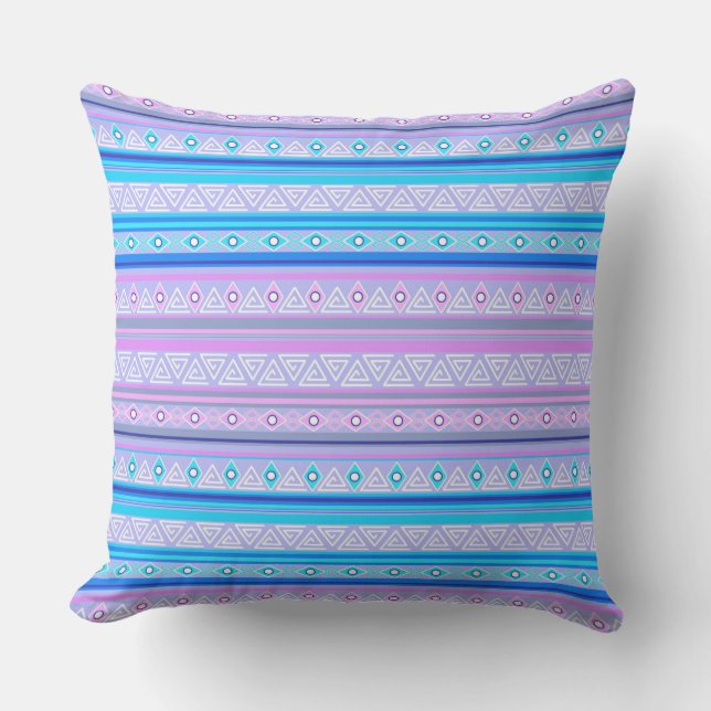geometric ethnic tribal pattern of American Indian Outdoor Pillow (Front)