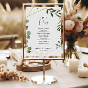 Geometric Eucalyptus Table Number 1 Seating Chart