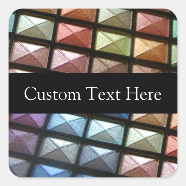 Geometric Eyeshadow Makeup Artist Personalized Square Sticker (Front)
