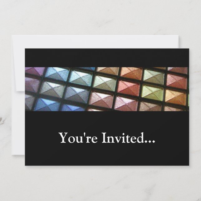 Geometric Eyeshadow Makeup Invitation (Front)