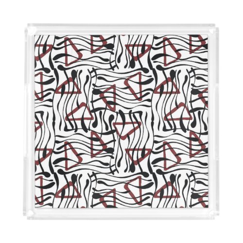 Geometric Fabric Artistic Pattern Design Acrylic Tray