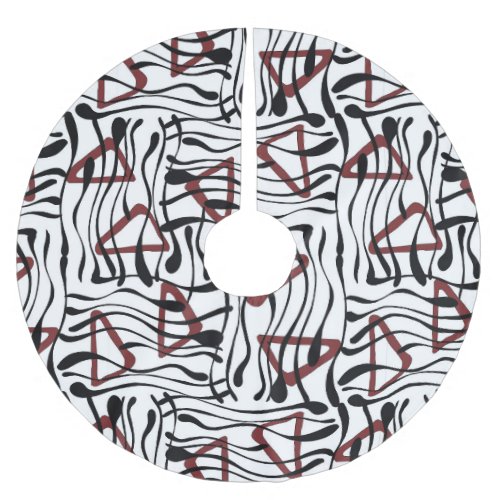 Geometric Fabric Artistic Pattern Design Brushed Polyester Tree Skirt